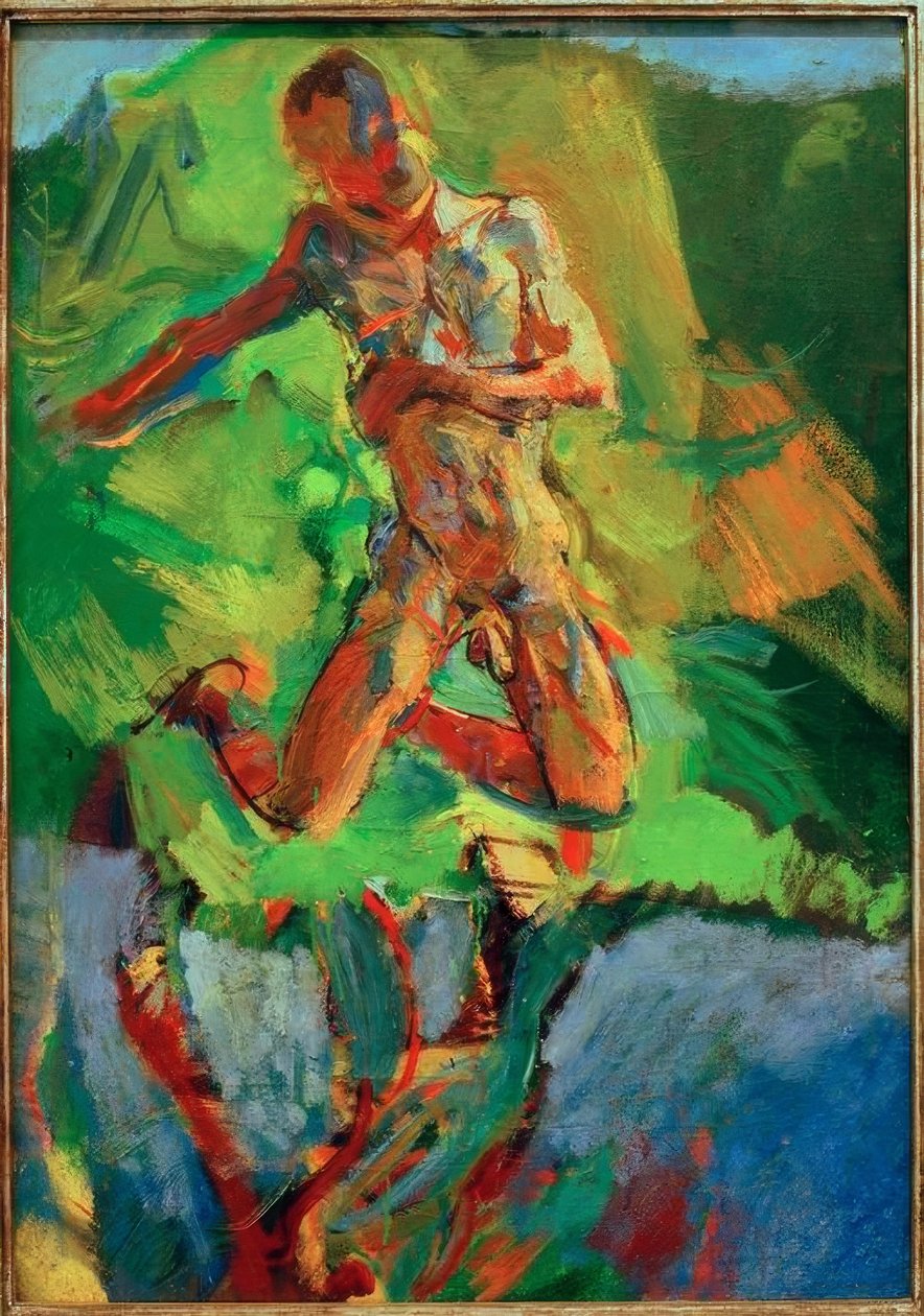 Kniender Narziß von Anton Kolig
