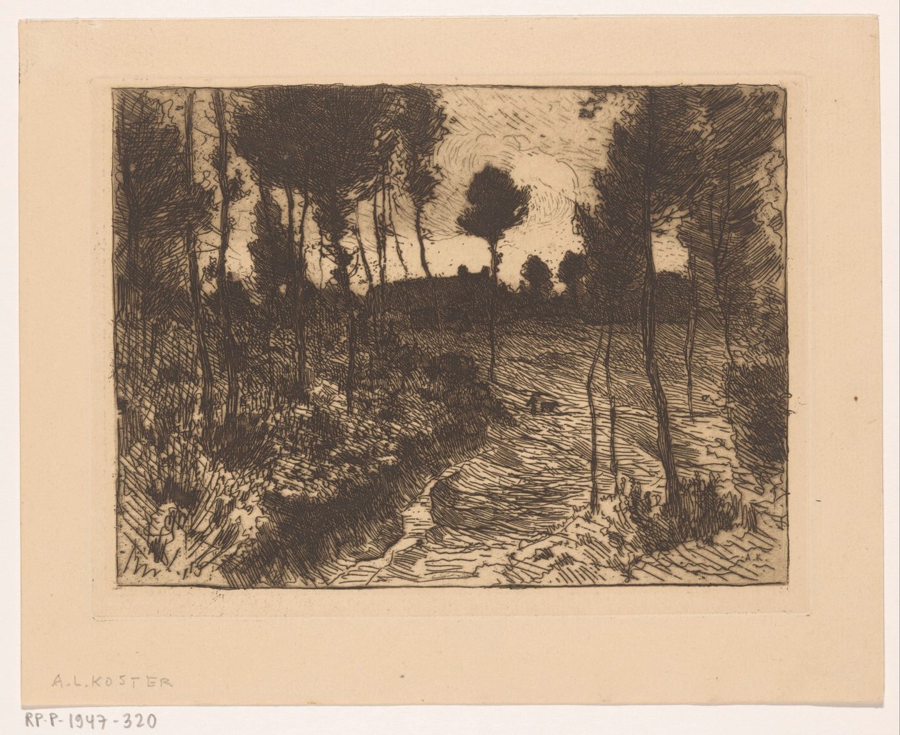 Waldweg am Abend von Anton L. Koster