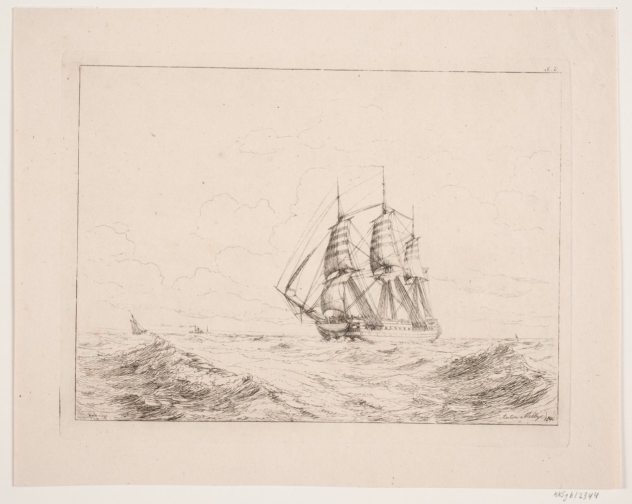 Ein Linienschiff von Anton Melbye