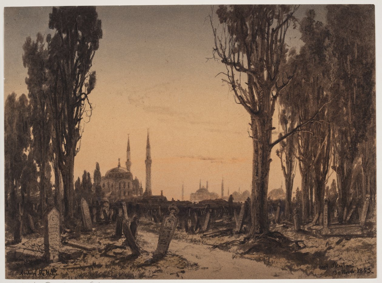 Türkischer Friedhof. Skutari von Anton Melbye