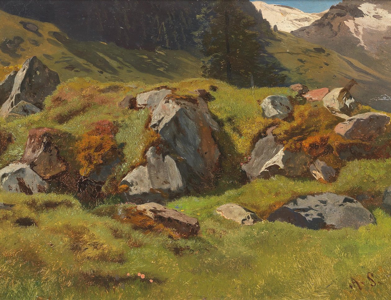 Studie von Felsen bei Ferleiten von Anton Schrodl