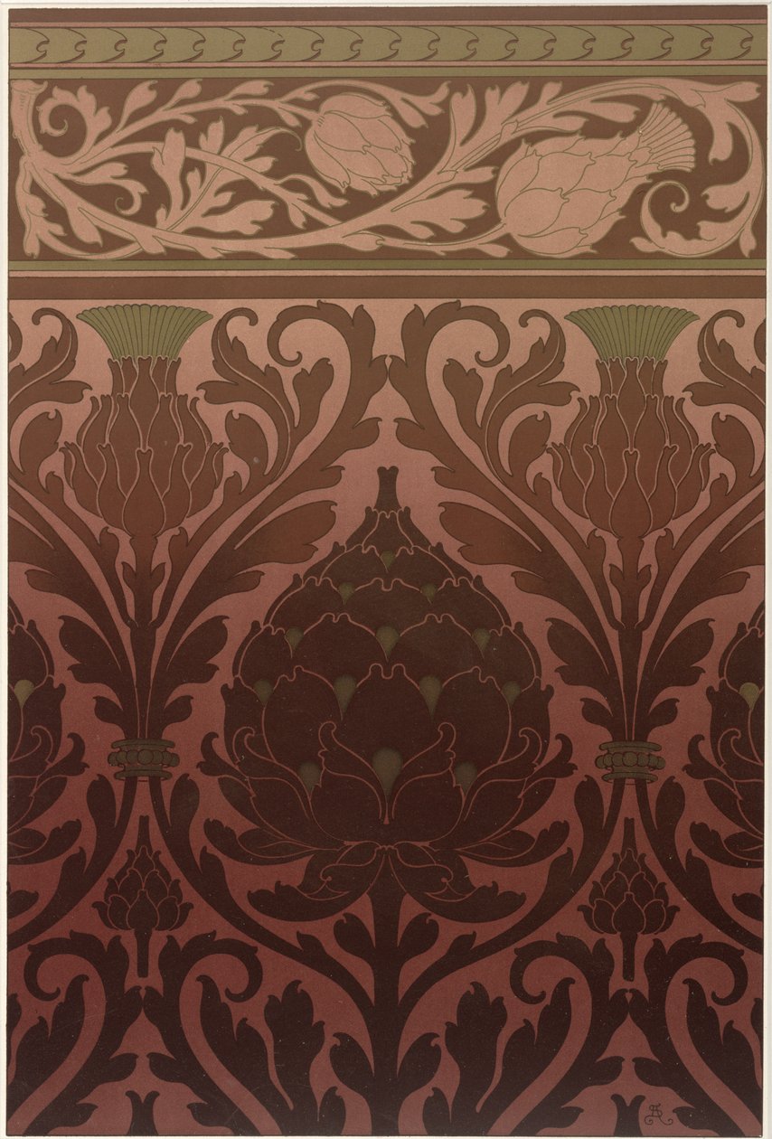 Tapetendesign mit Artischocken (Detail) von Anton Seder