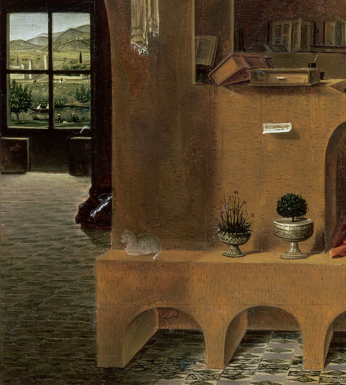 Hl. Hieronymus in seinem Arbeitszimmer, ca. 1475 (Detail) von Antonello da Messina