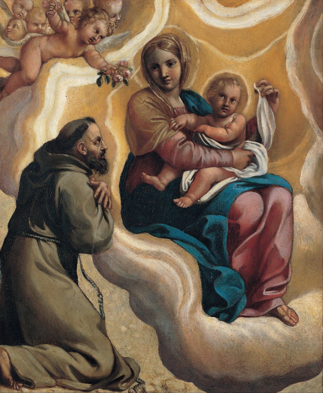 Madonna mit dem Kind und dem heiligen Franziskus von Antonio Carracci