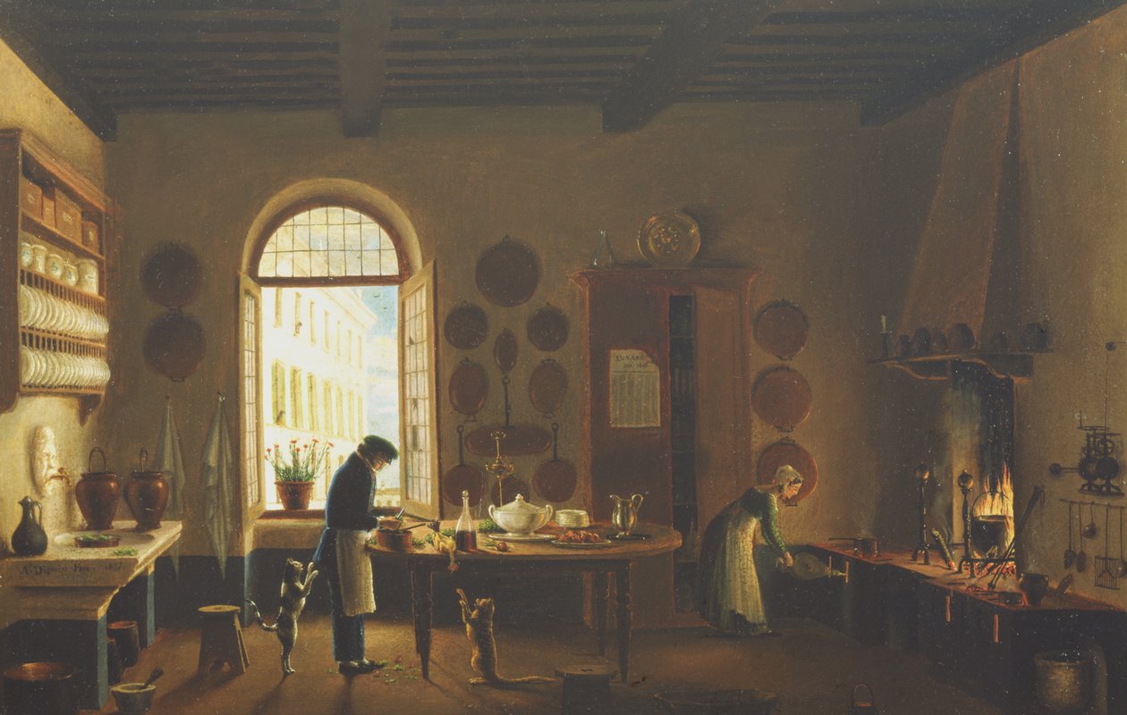 Die Küche des Palazzo Mozzi, Florenz von Antonio Digerini