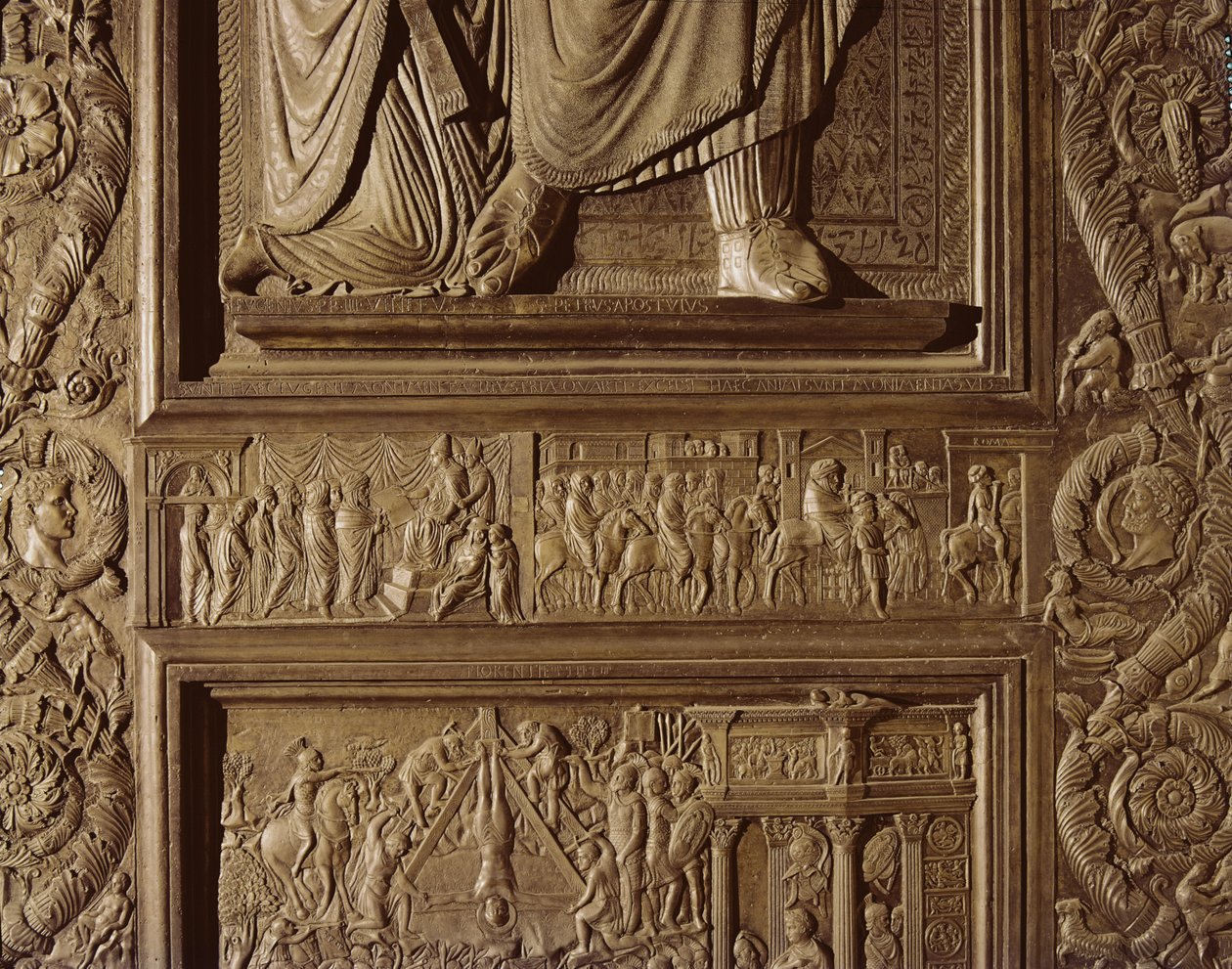 Detail der zentralen Tür der Basilika, dekoriert 1439-45 (Bronze) von Antonio Filarete