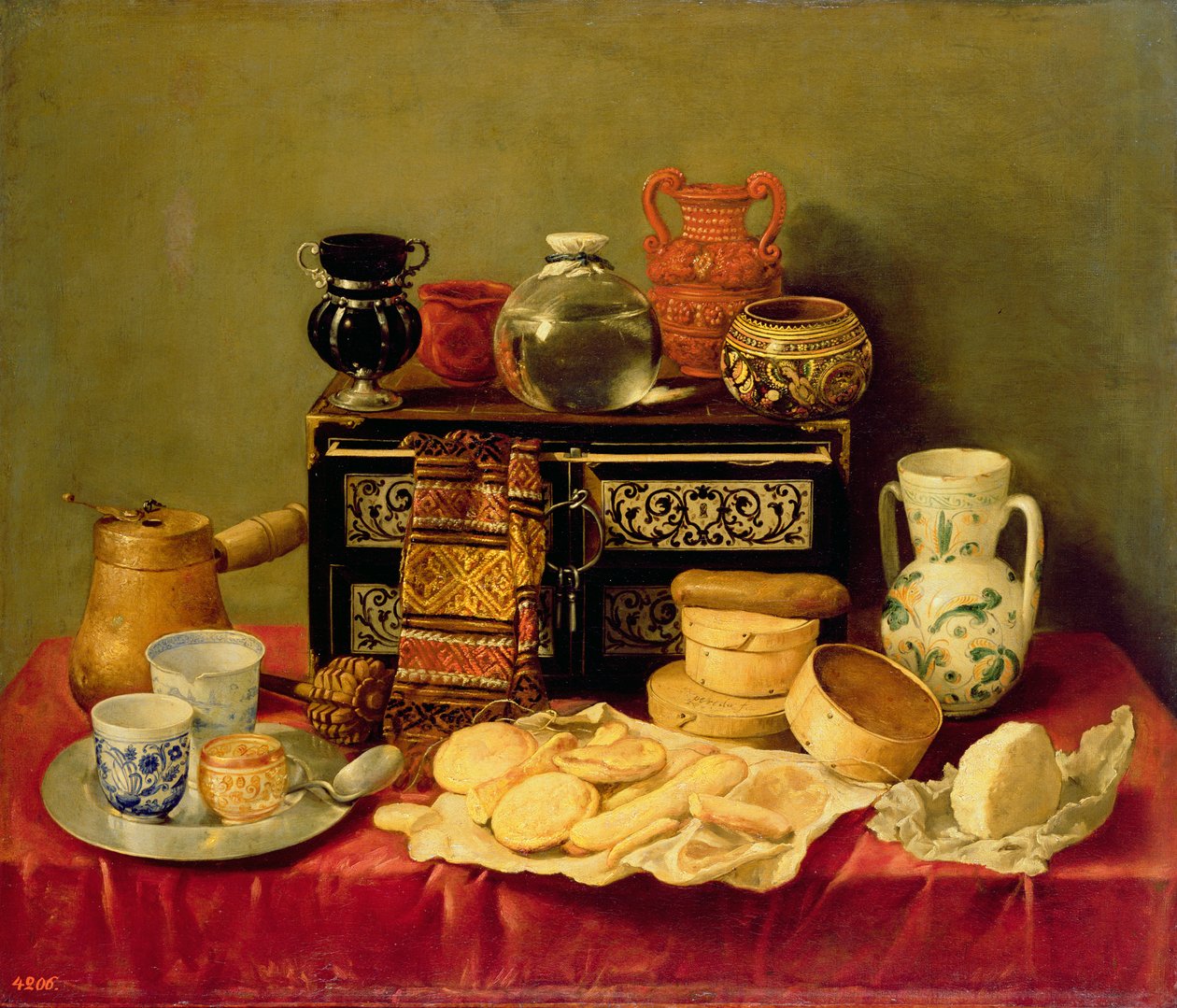 Stillleben mit einer Ebenholztruhe, 1652 von Antonio Pereda y Salgado
