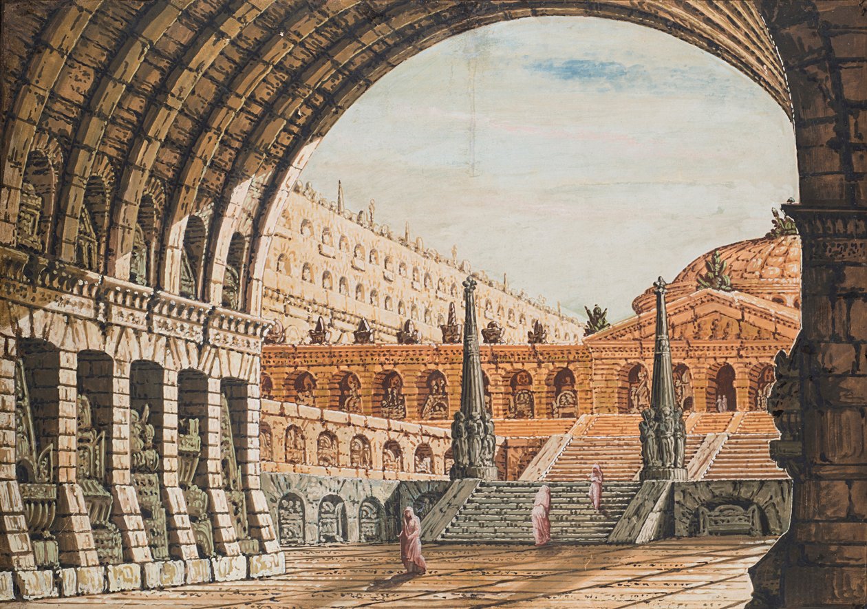 Eingangsbogen mit Obelisken von Antonio Basoli
