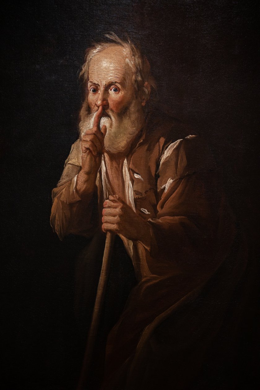 Alter Mann ruft zur Stille von Antonio Cifrondi