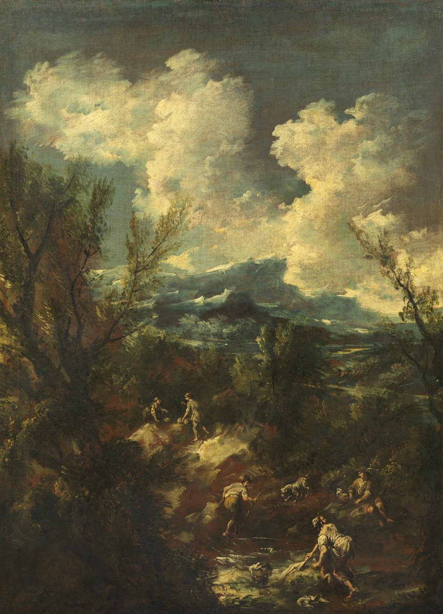 Landschaft mit Wäscherinnen von Antonio Francesco Peruzzini