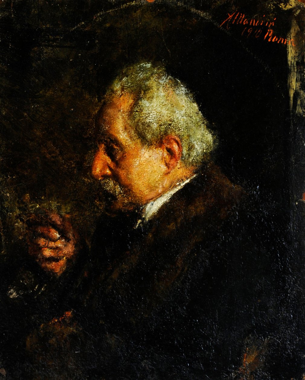 Porträt des Vaters des Künstlers von Antonio Mancini