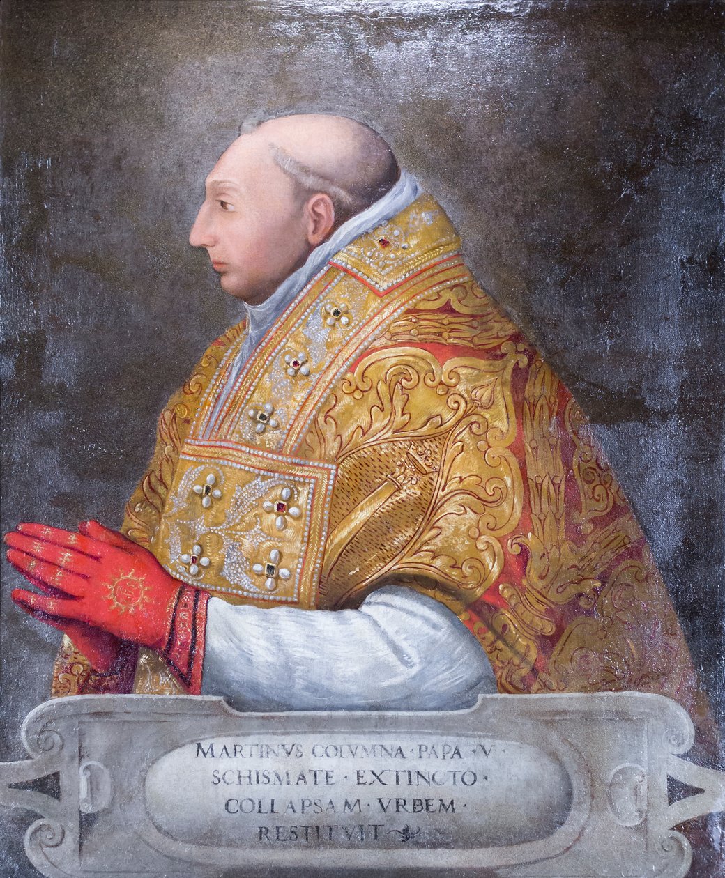 Porträt von Papst Martin V. Colonna von Antonio Pisanello