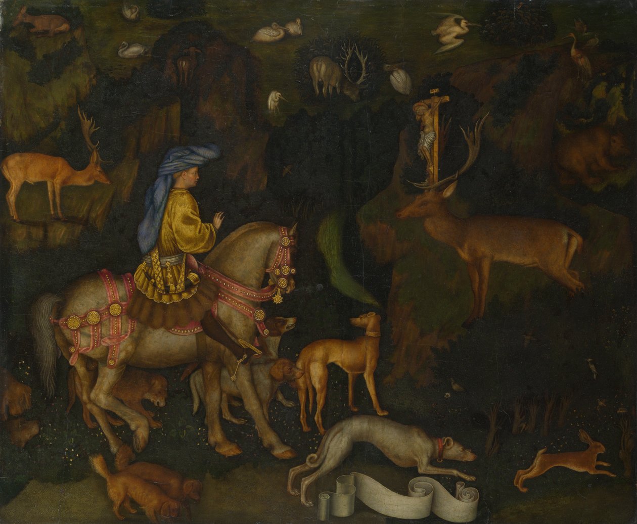 Die Vision des Heiligen Eustachius, ca. 1440 von Antonio Pisanello