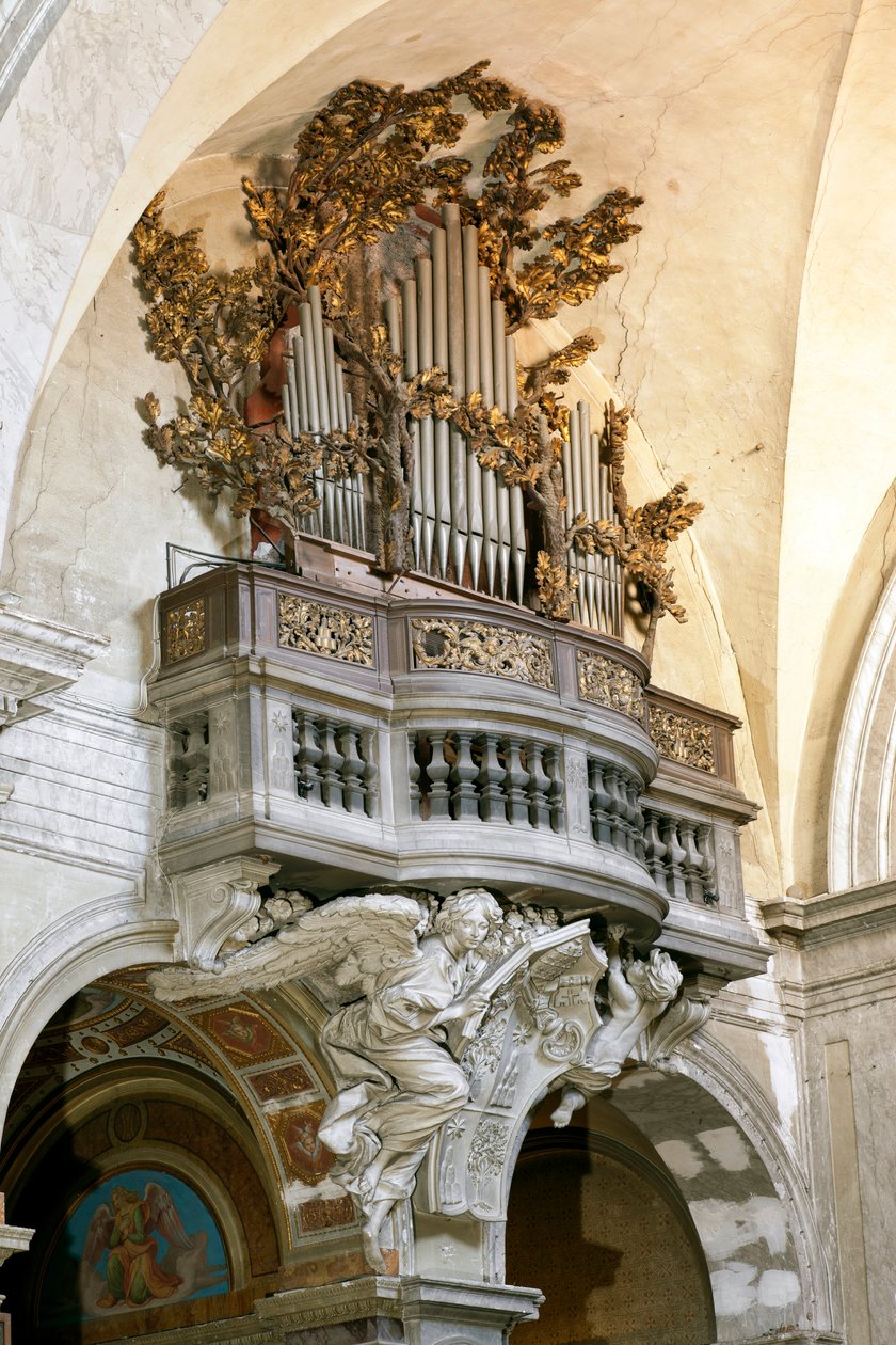 Testa-Orgel mit Marmorskulptur von Antonio Raggi