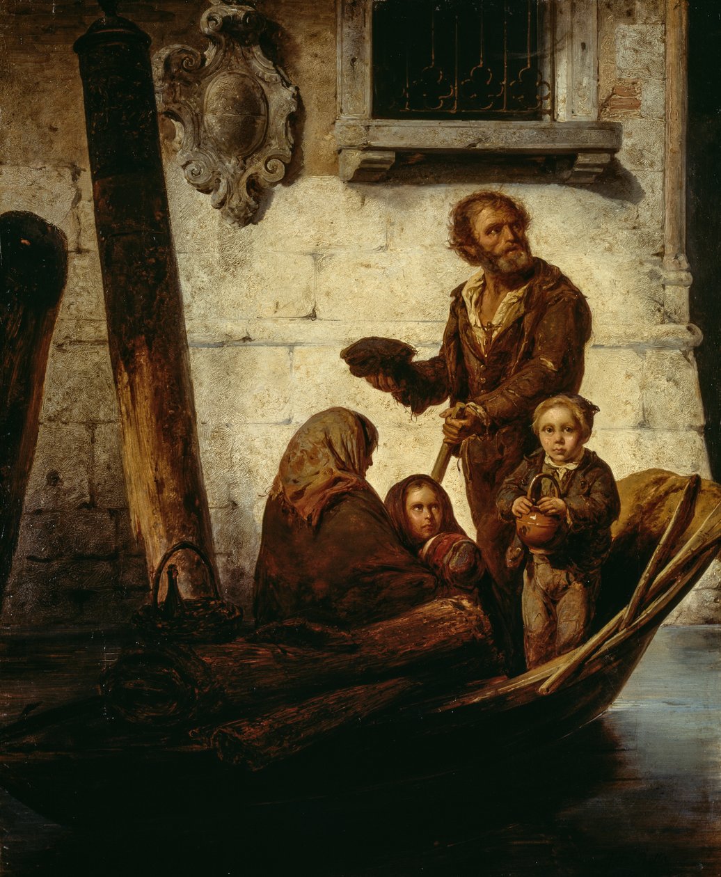 Eine Familie von Gemeinen in einem Boot von Antonio Rotta