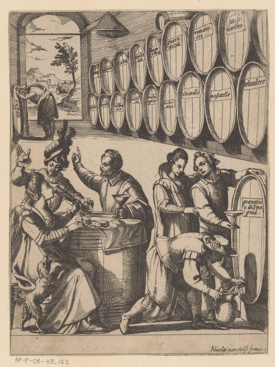 Trinkgelage im Weinkeller von Antonio Tempesta