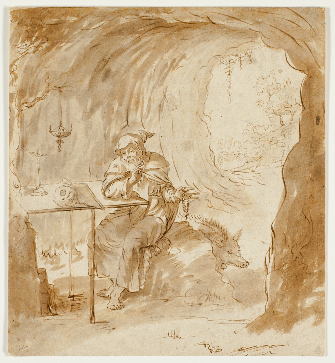 St. Antonius mit dem Eber von Antonio Tempesta