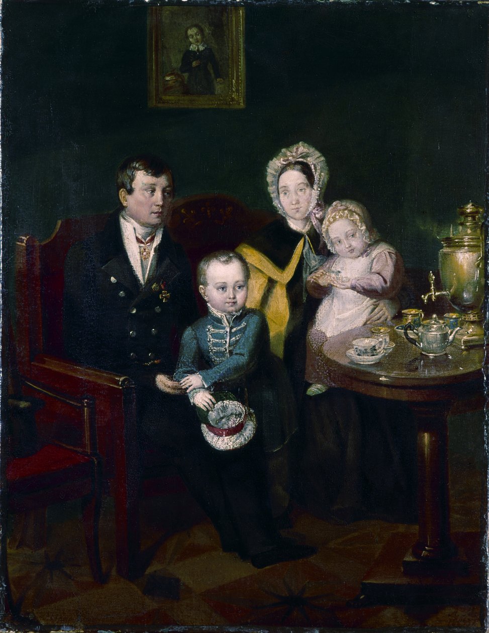 Familienporträt, 1837 von Apollon Nikolayevich Mokritsky