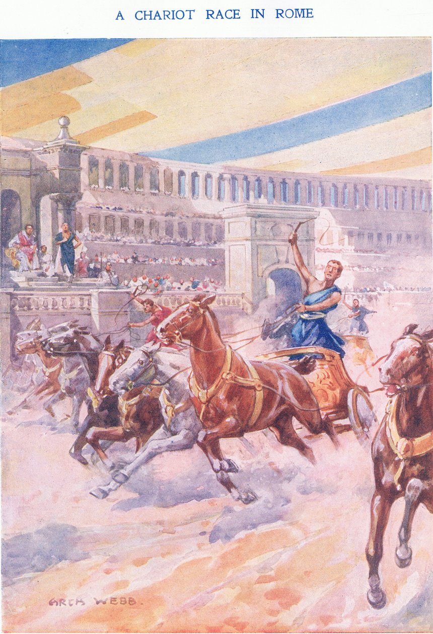 Ein Wagenrennen in Rom, 1925 von Archibald Webb