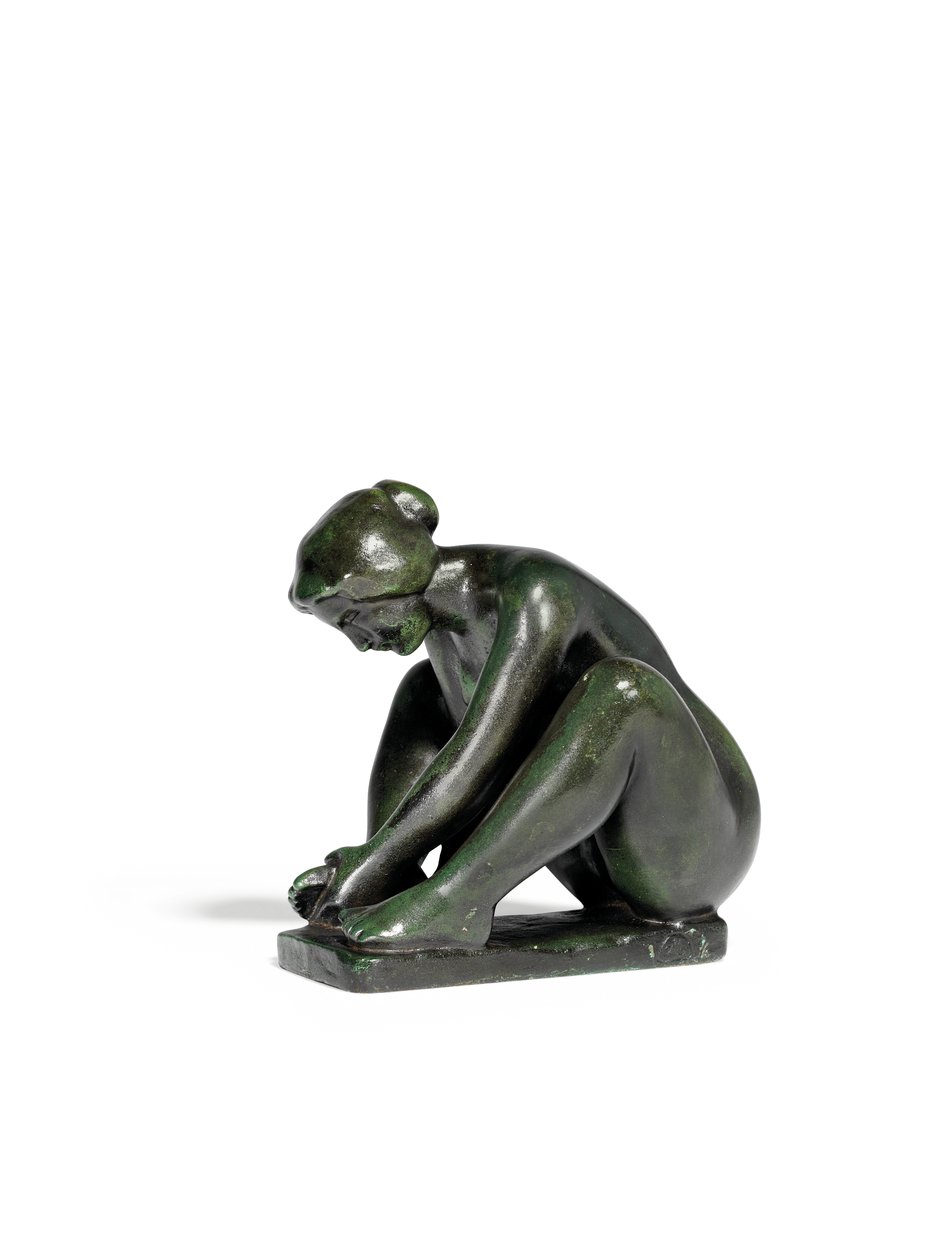 Kauerndes Mädchen, das einen Fuß hält von Aristide Maillol