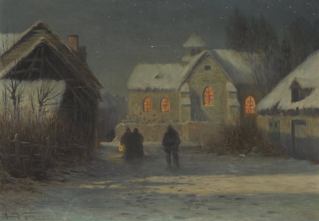 Mitternachtsmesse, Weihnachtsnacht in Bertincourt, Champagne von Armand Guery
