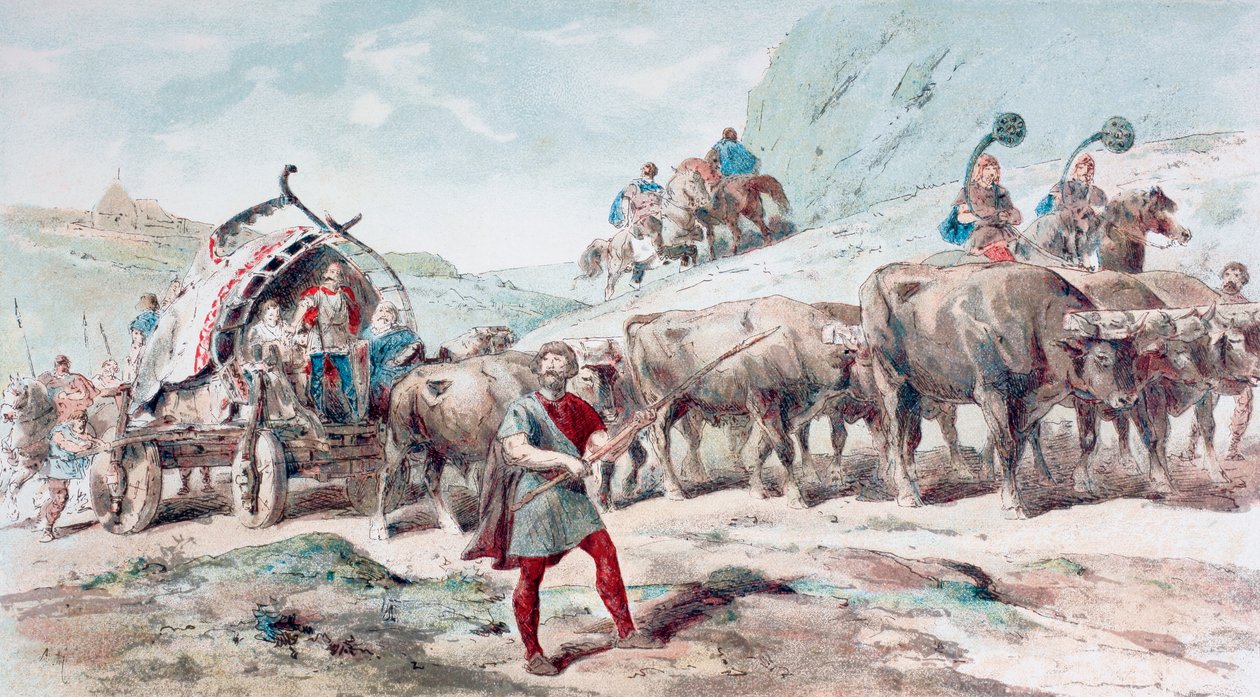 Nervianischer Wagen von Ochsen gezogen von Armand Jean Heins
