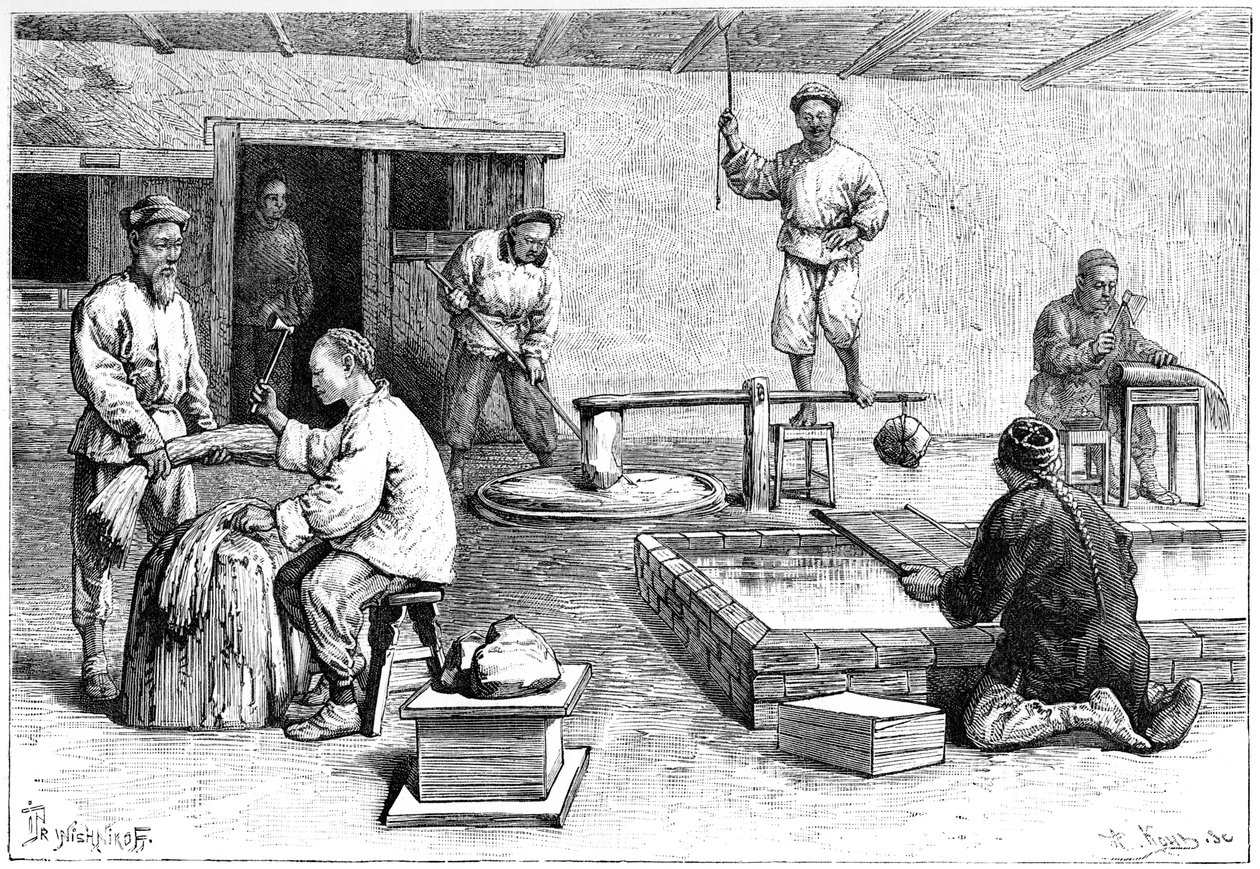 Eine Papiermühle, China, 1895 von Armand Kohl