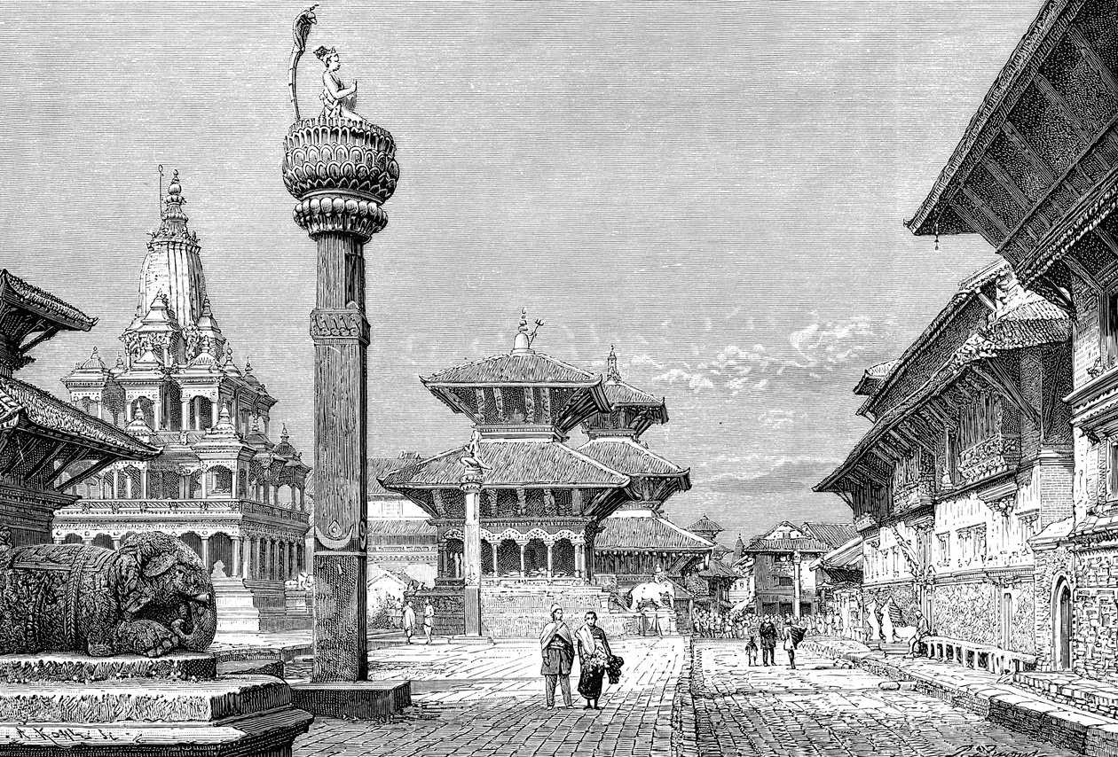 Tempel in Patan, Nepal, 1895 von Armand Kohl