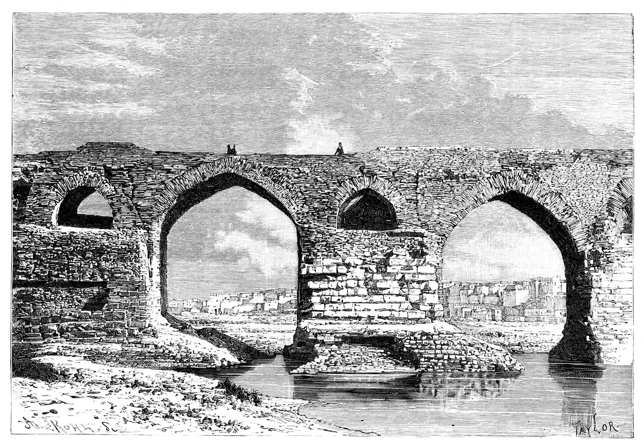 Die Brücke von Dezful, Iran, 1895 von Armand Kohl