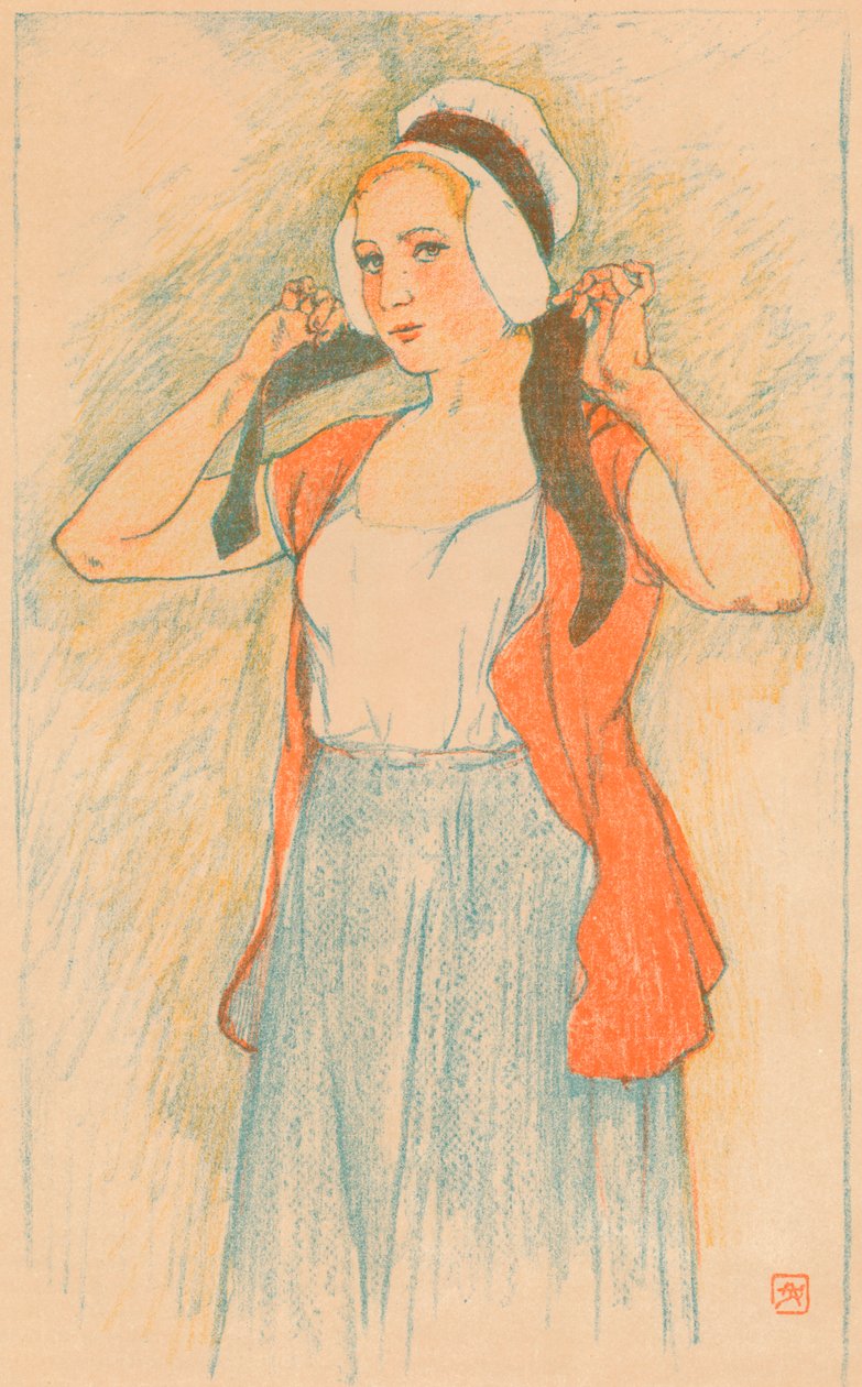 Eine Auto-Lithographie von Armand Rassenfosse, um 1898 von Armand Rassenfosse