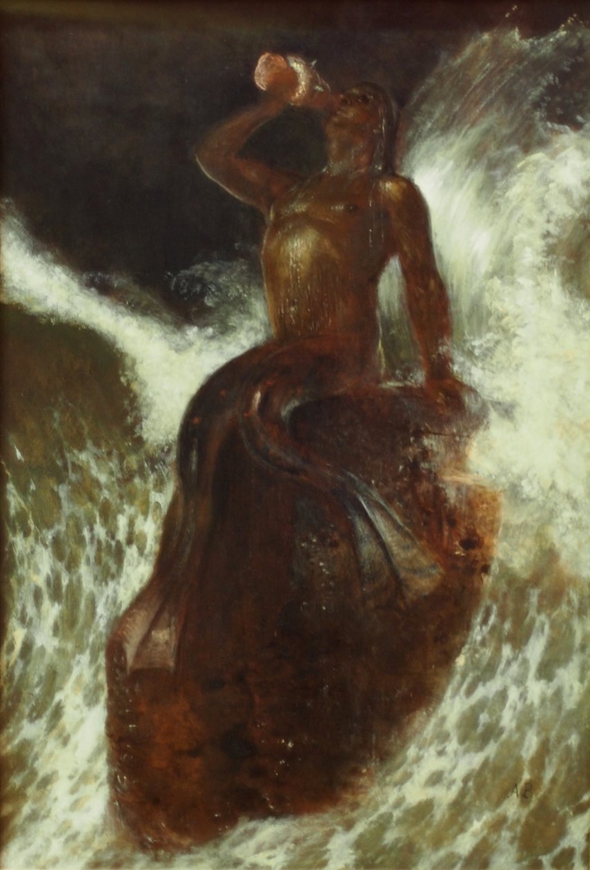 Triton, auf einer Muschel blasend von Arnold Böcklin