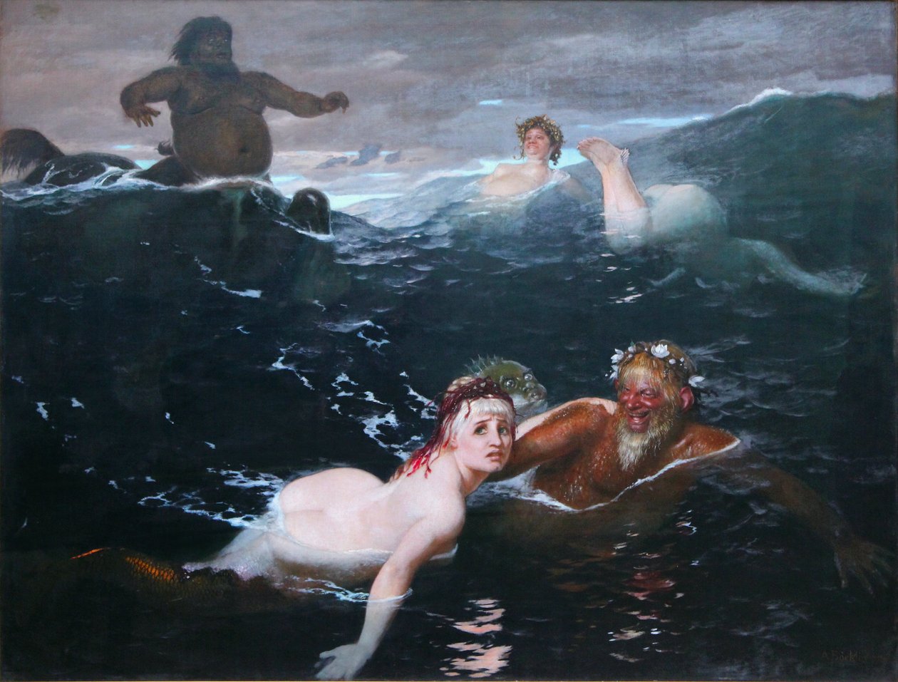 Spielen in den Wellen von Arnold Böcklin