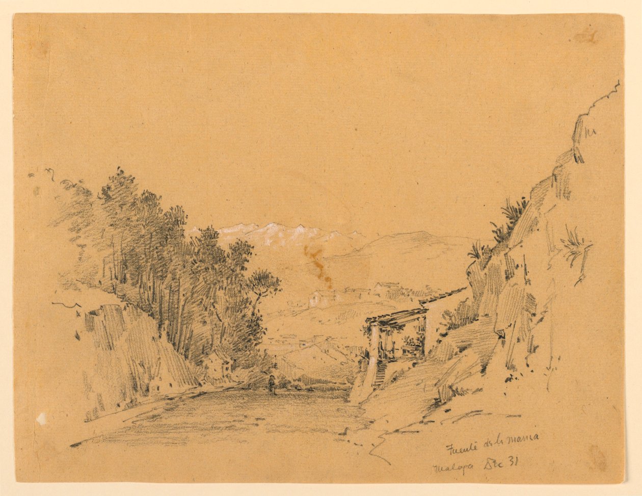 Gebirgspass und Dorf von Arnold William Brunner