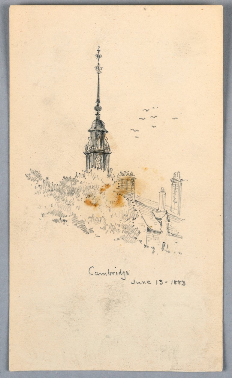 Kirchturm in Cambridge von Arnold William Brunner