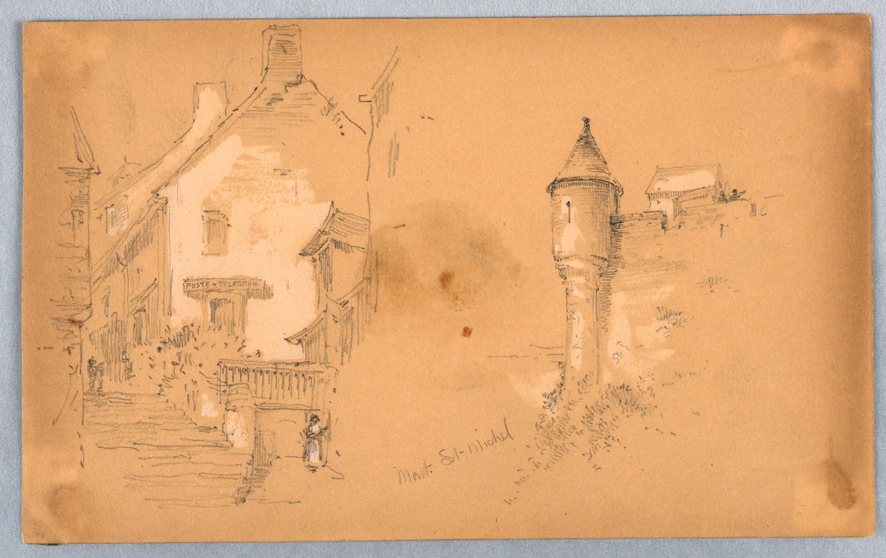 Zwei Skizzen in Mont. St. Michel von Arnold William Brunner