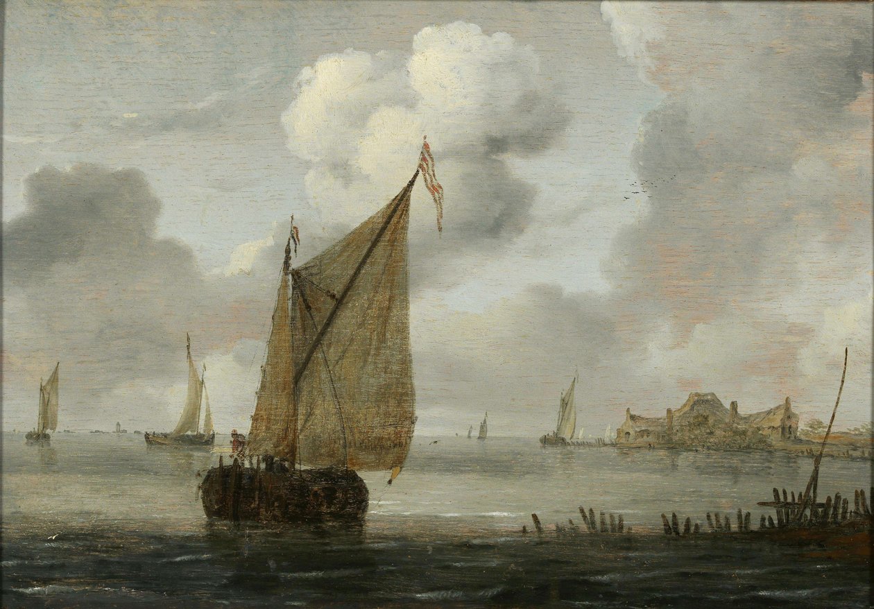 Segelboote nahe einer Küste von Arnoldus van Anthonissen