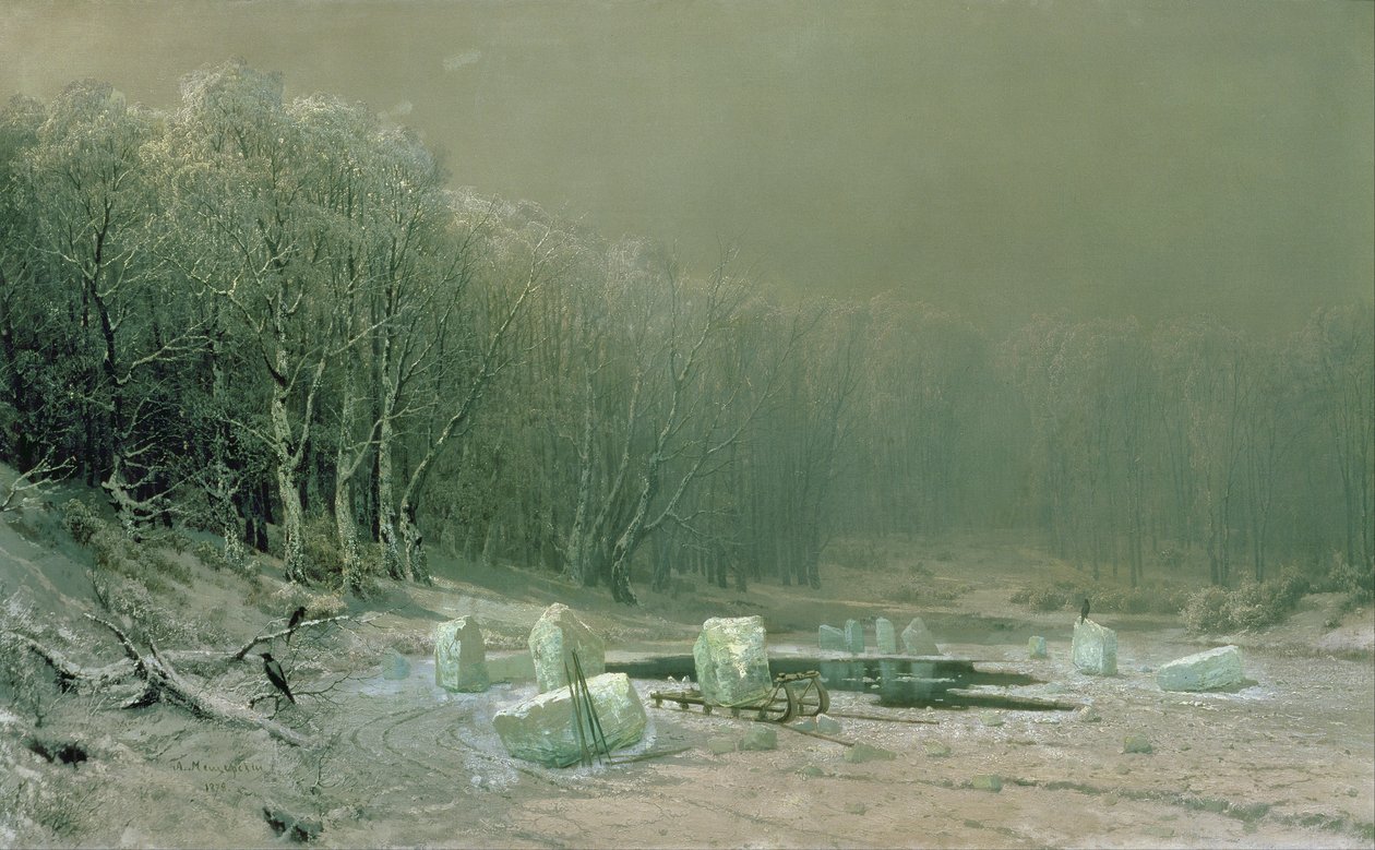 Winter, das Abtragen von Eis, 1878 von Arseniy Ivanovich Meshchersky