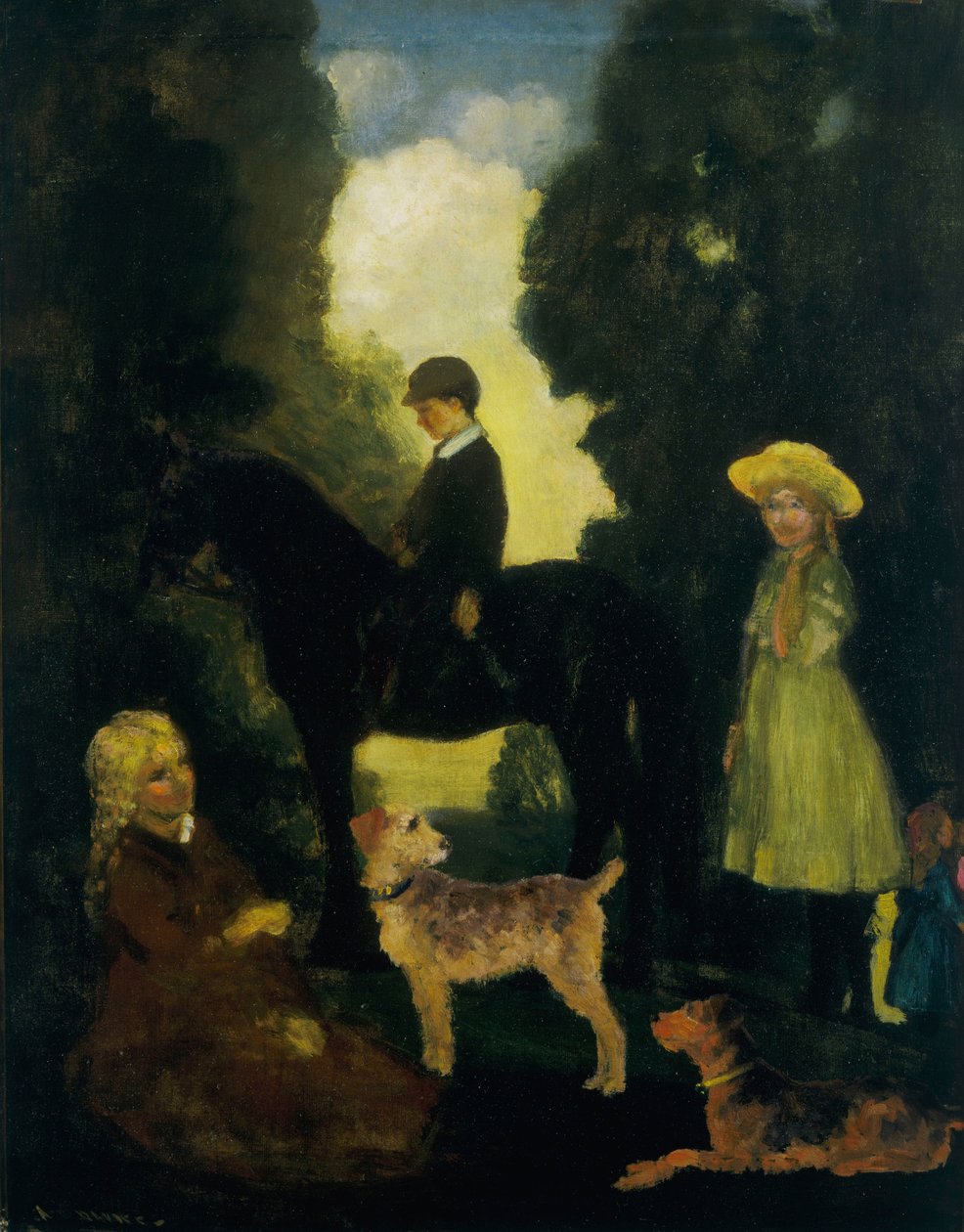 Kinder, Hunde und Pony von Arthur Bowen Davies