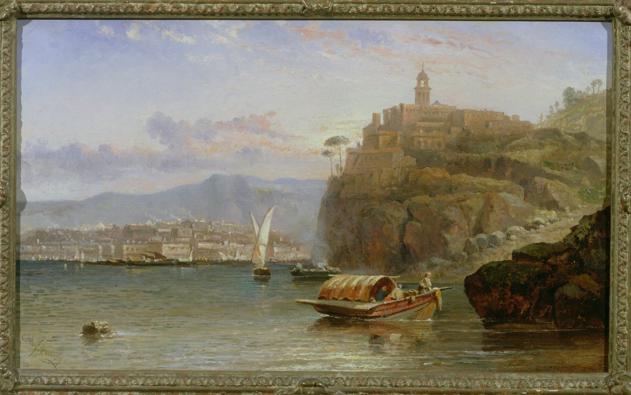 An der Amalfiküste bei Dämmerung von Arthur Joseph Meadows