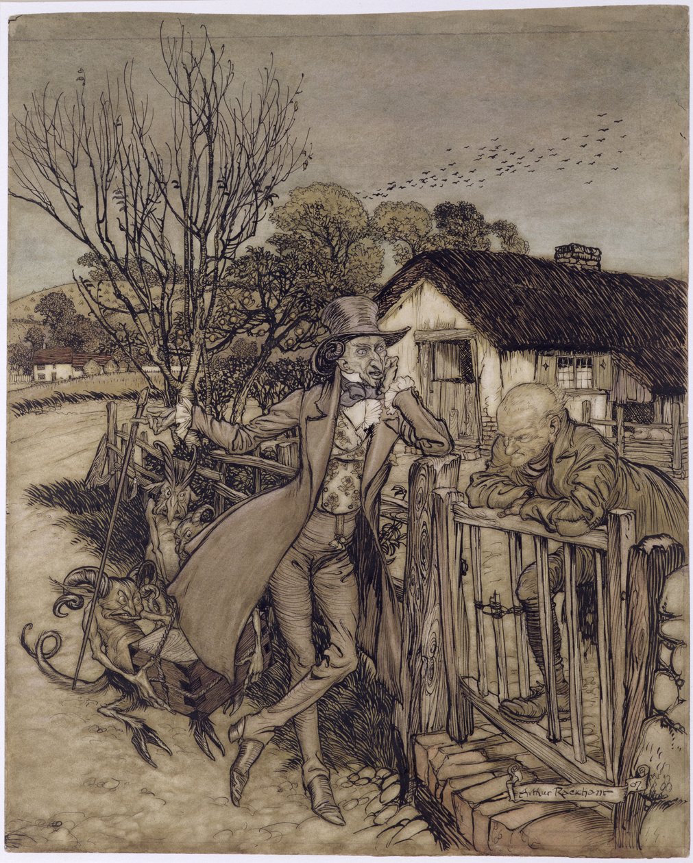 Ein Handel mit dem Teufel, 1907 von Arthur Rackham