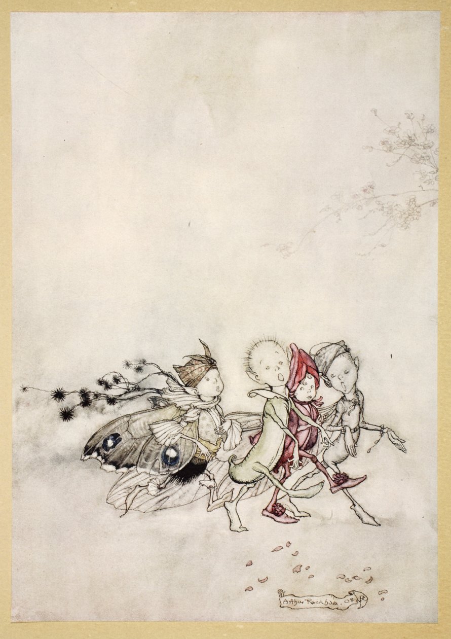 Eintritt Peasebottom, Cobweb, Moth und Mustardseed, Illustration aus 