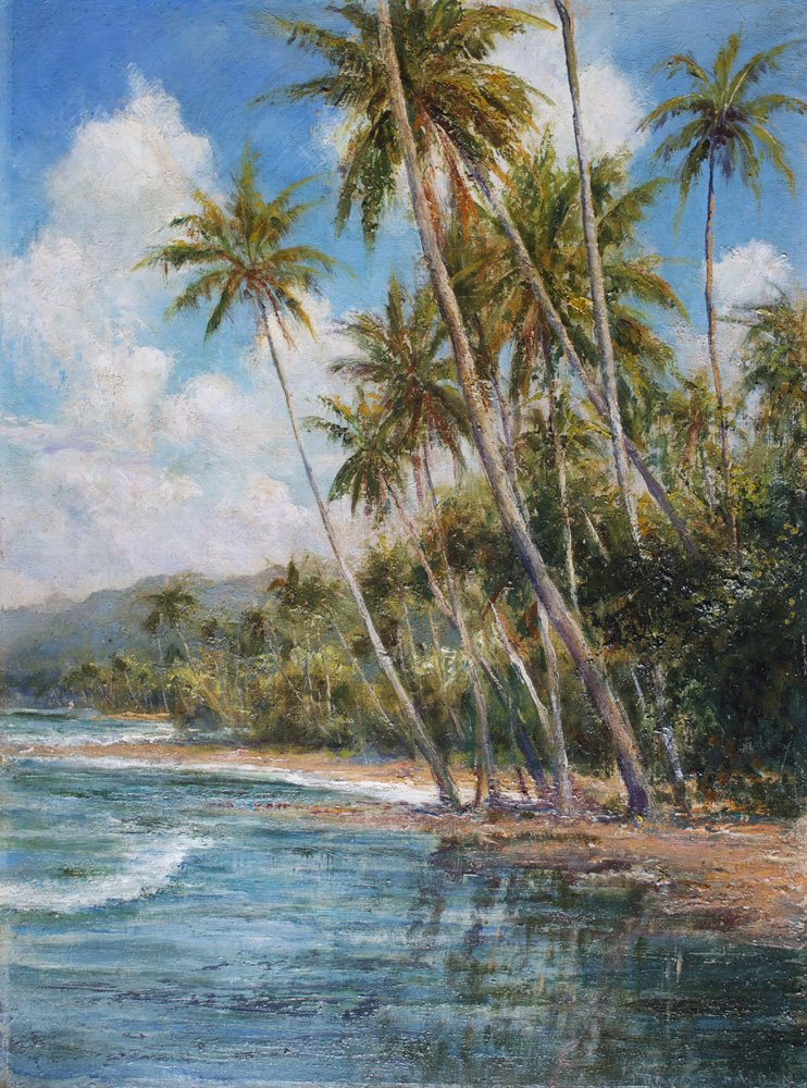 Palmenumsäumte Küste von Arthur Trevor Haddon