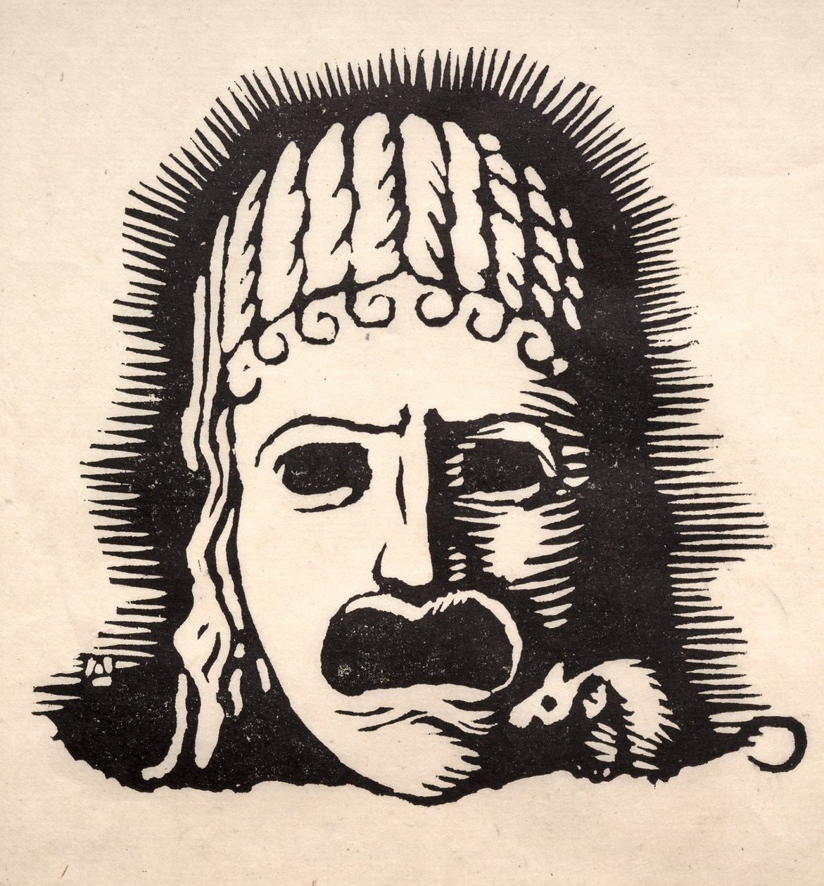 Griechische Maske mit Maus von Arthur Allen Lewis