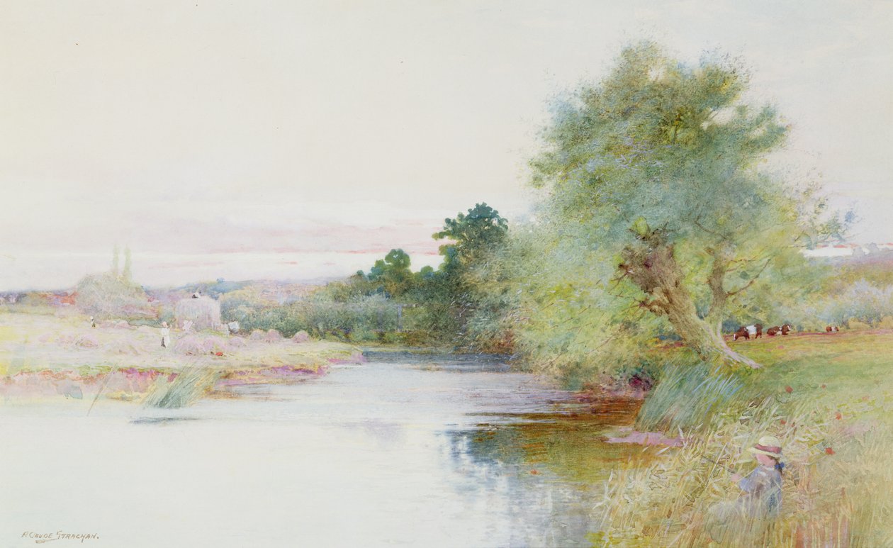 Heuernte bei Marlow von Arthur Claude Strachan
