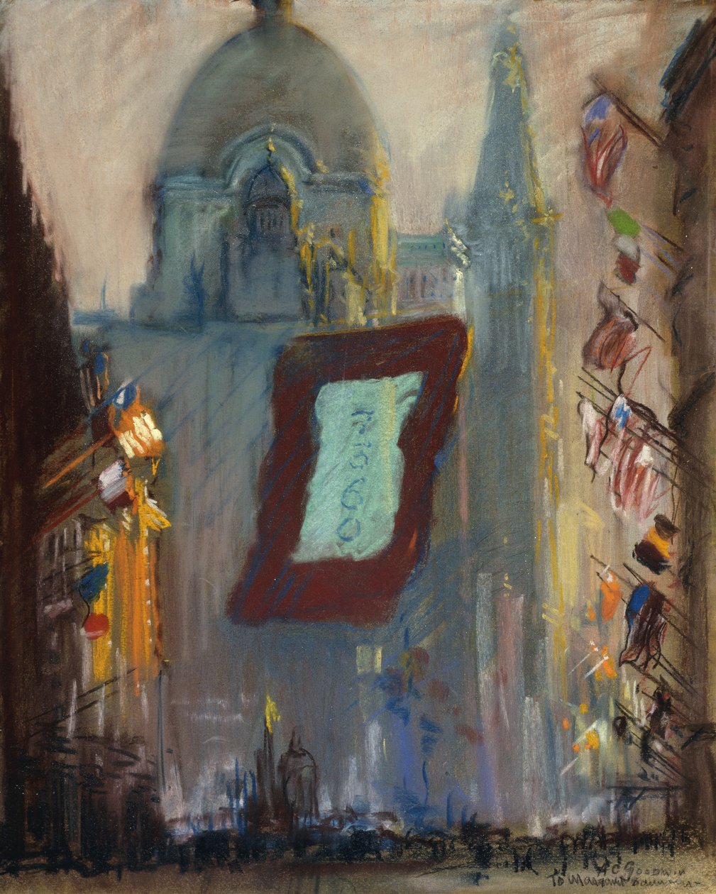 New York mit Flaggen von Arthur Clifton Goodwin