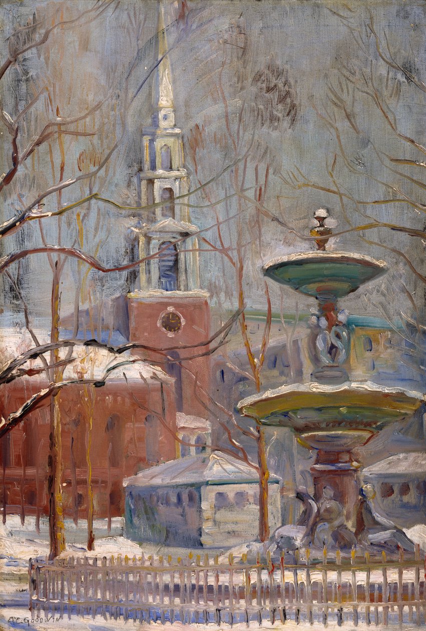 Park Street am Boston Commons, ca. 1910-20 von Arthur Clifton Goodwin