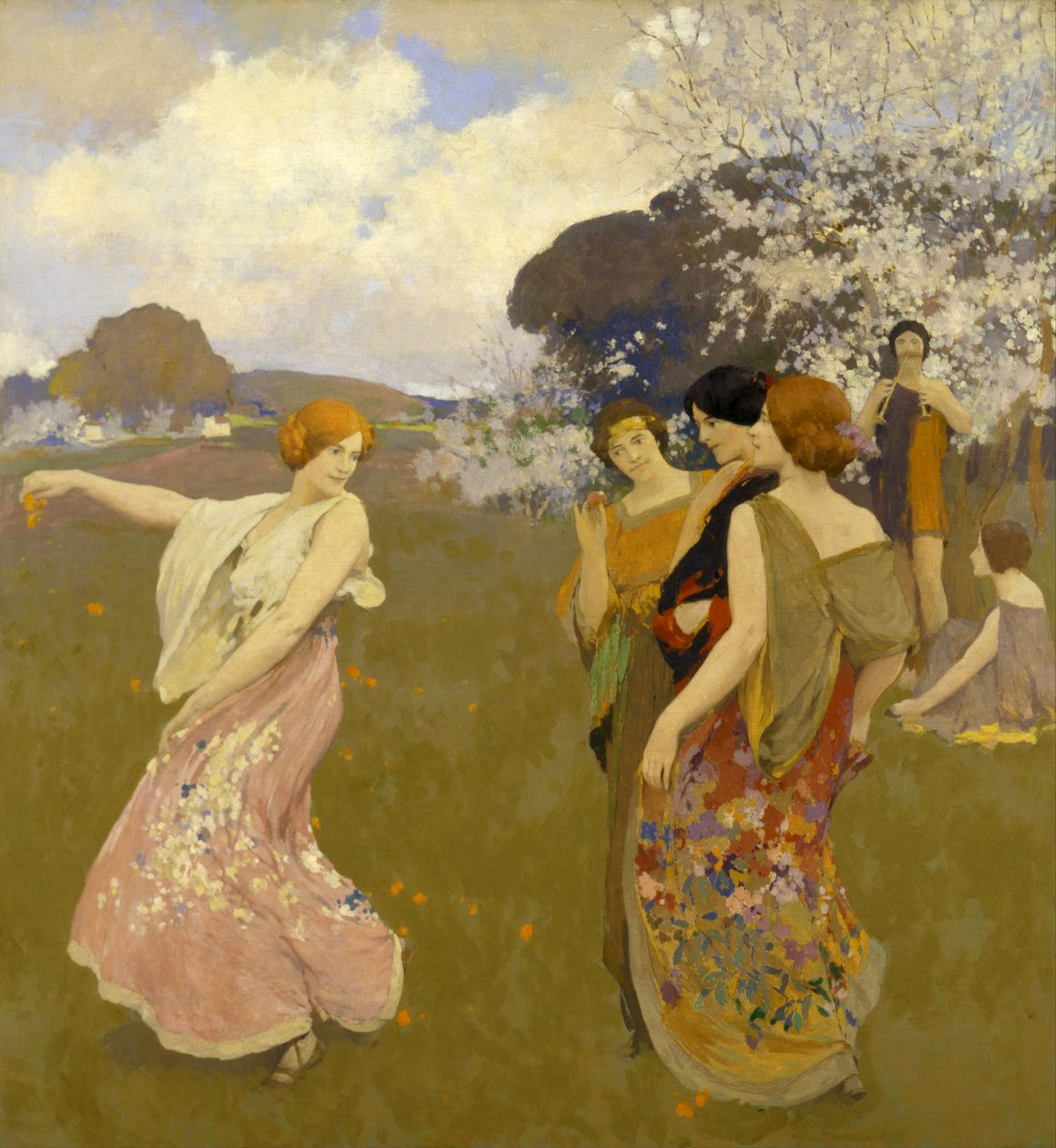 Frühlingstanz, ca. 1917 von Arthur Frank Mathews