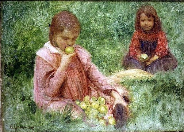 Im Obstgarten von Arthur Hacker