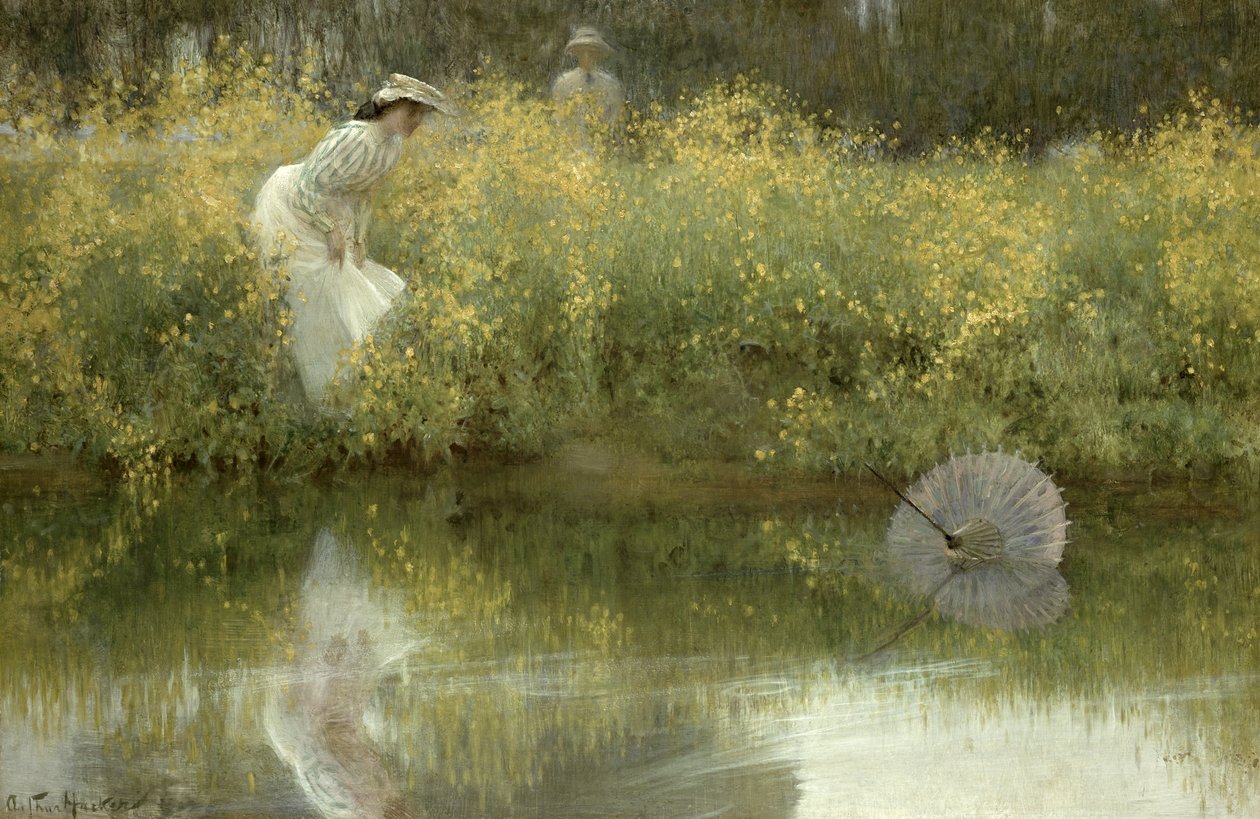 Verlorener Sonnenschirm von Arthur Hacker