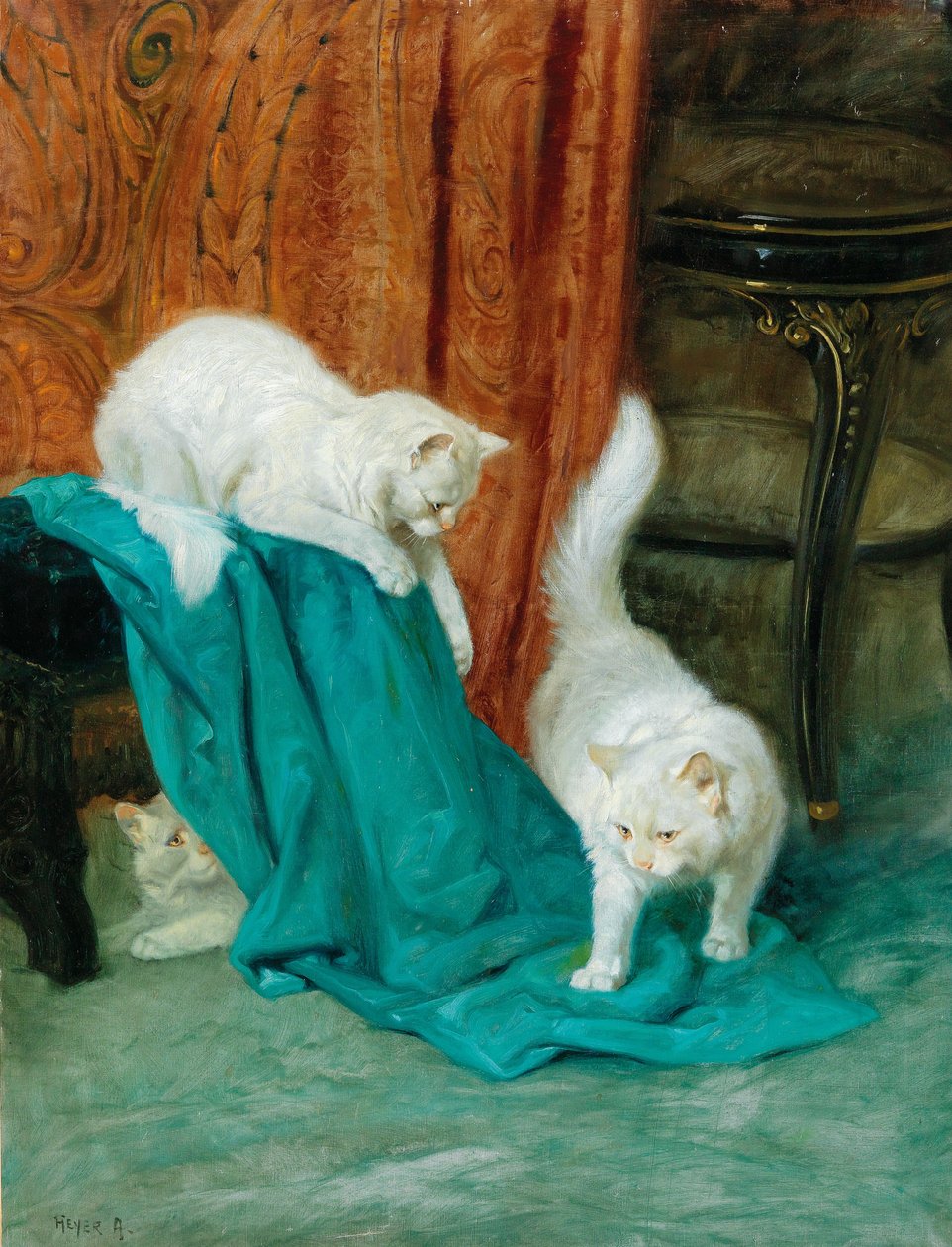Katzen spielen von Arthur Heyer